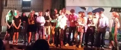 Il gruppo di musicisti che hanno partecipato al Campus