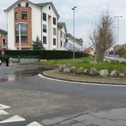 Borgaro: rotonda allagata in via Gramsci